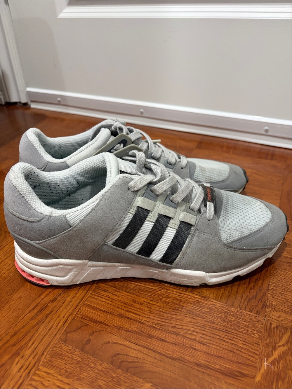 adidas Light Gray Sneakers with Black Stripes - Picture 3 of 5